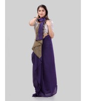 DESH BIDESH Women`s Khadi Cotton Handloom RupSagar Design Saree Without Blouse Piece(Purple)